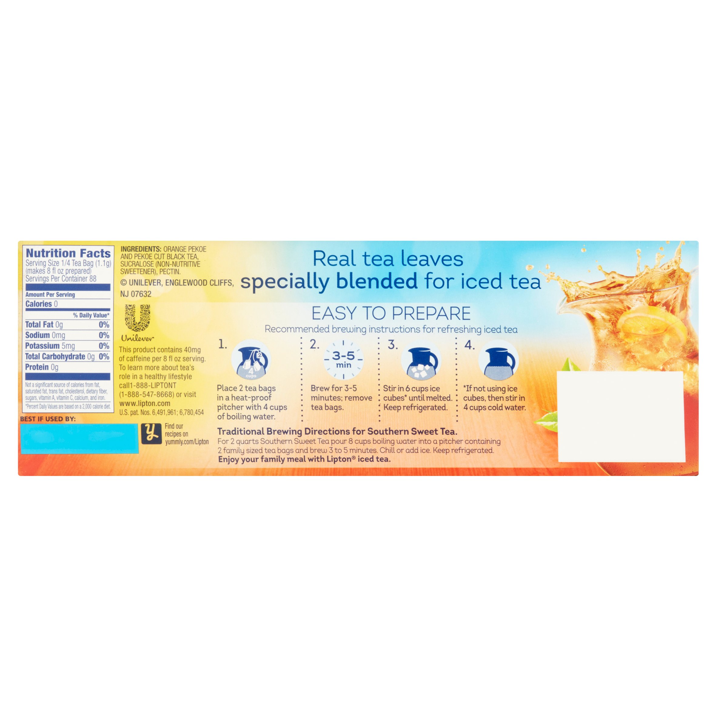 Lipton Southern Sweet Tea Nutrition Facts Blog Dandk