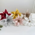 thumbnail image 7 of Large Christmas Flower Glitter Magnolia With Stems Decoration - Christmas Tree Decoration Artificial Velvet Xmas Ornaments for Xmas Tree Table Decor (Brown), 7 of 7