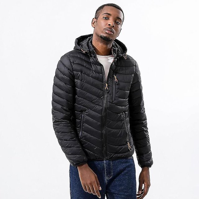 Down Jacket Lightweight Padded Jacket Men's Warm Padded Jacket Removable Hood Padded Jacket