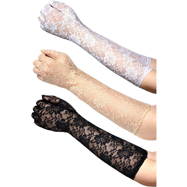 Long on sale lace gloves