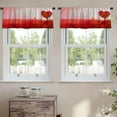 thumbnail image 2 of LALILO Kitchen Curtain Valance Tree Love Red Heart Shaped Rod Pocket Window Curtain 52"x 18" Set of 2, 2 of 5