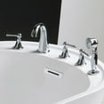 thumbnail image 3 of WOODBRIDGE Bathroom 5-Hole Tub Hand Shower,Deck Mounted Bathtub Filler Faucet with 3 Handles,Brushed Nickel Finish, F0022 BN, 3 of 6