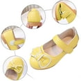 thumbnail image 6 of NOLDARES Girls Dress Shoes Mary Jane Flower Wedding Party Bridesmaids Shoes Glitter Princess Ballet Flats for Kid Toddler(Yellow,9), 6 of 6