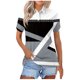 thumbnail image 1 of Blusas para las Mujeres Impresión Casual Manga Corta Turndown Collar Botón Superior, Tops Cortos para las Mujeres, 1 of 9