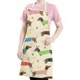 thumbnail image 5 of Colorful Funny Dachshund Apron-Garden Aprons for Women with Pockets-Cotton Linen Waterproof Kitchen Cooking Gardening Aprons Adjustable for Kitchen,Cooking,BBQ and Salon 33x27 Inch, 5 of 7