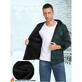 thumbnail image 6 of GIRUNS Men's Plaid Shirts Jacket Fleece Flannel Lined Long Sleeve Shirts Sherpa Button Down Coat With Hood Black Dark Green S, 6 of 9