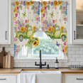 thumbnail image 3 of Swag Valance Curtains for Windows, Spring Truck Floral Light Filtering Kitchen Curtains, Watercolor Garden Flowers Butterflies Beige Window Treatment Valances for Living Room, 36x63 - 2 PCS, 3 of 9