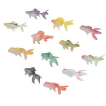 PTOOTP Set of 12 Realistic Figures Plastic Mini Fish Decorations 1.6 x 0.8 x 0.4 inches for Aquarium and Home
