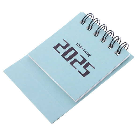 YUNLIGHTS 2025 Sky Blue Small Desk Calendar Standing Table Calendar Home Use