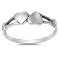 thumbnail image 1 of Criss Cross Brushed Heart Purity Promise Ring Sterling Silver Band 925 Jewelry Female Male Size 10, 1 of 4