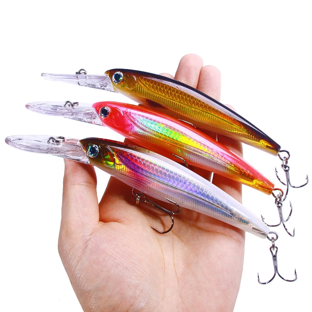 HENGJIA Minnow Fishing Lures,6Pcs Large Crankbaits Set Fishing Hard Baits Swimbaits Boat Topwater Lures for Trout Bass Perch Fishing