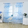 100x200cm Transparent Tulip Flower Sheer Curtains Window Screen Tassel