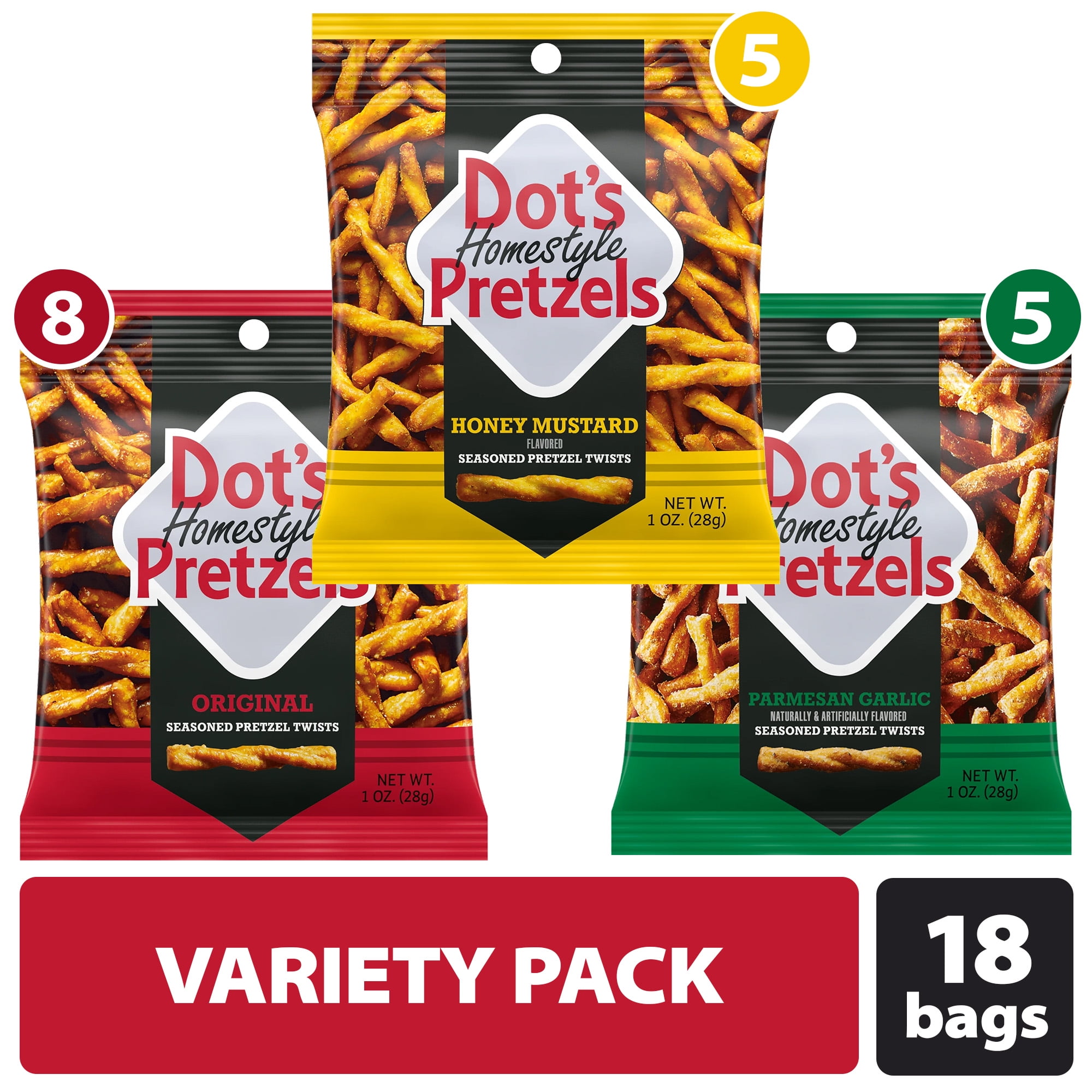 Dot's Pretzels Snack Variety Pack, 18 Count