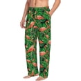 thumbnail image 2 of Uemuo Flamingo Pattern Men's Wide Leg Palazzo Lounge Pants with Pockets Light Weight Loose Comfy Casual Pajama Pants-Small, 2 of 9