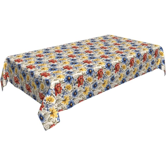 Rectangle Tablecloth 60 x 90 Inch, Bouquets Wildflowers Rectangle Table Protector Heat Resistant Table Cloths Polyester Table Cover for Daily Use Kitchen Dining Party Wedding