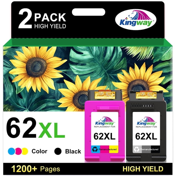 Cartucho de tinta KINGWAY 62XL negro y color, paquete combinado