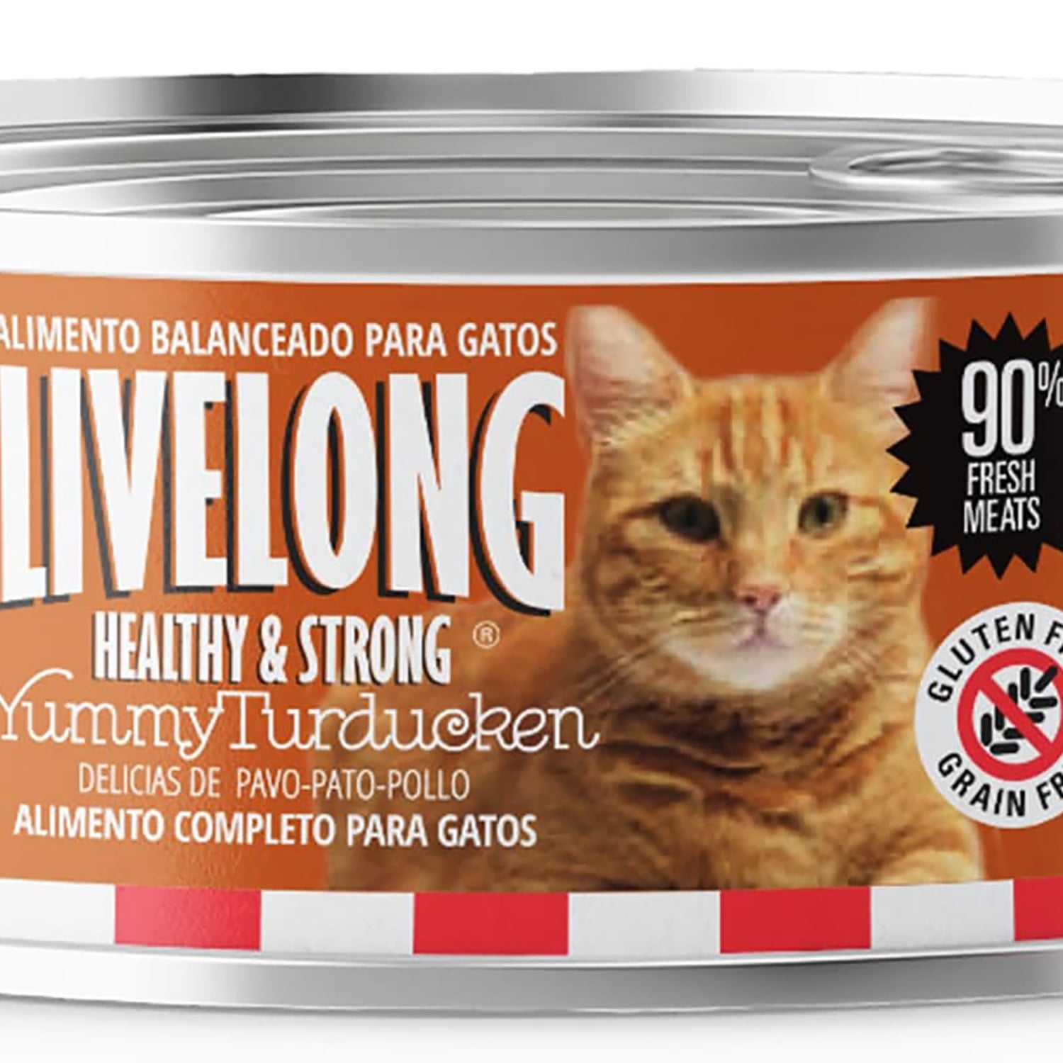 Livelong Healthy & Strong: 24 Pack: Yummy Turducken - 5.5oz Cans, Wet Cat Food, High-Quality Meat, High Protein, Natural, No Preservatives,