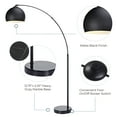 thumbnail image 3 of Teamson Home Arquer 66.93" Arc Floor Lamp for Living Rooms, Home Offices, Dining Rooms, Bedrooms with Faux Black Marble Base and Black Bell Shade, 3 of 8