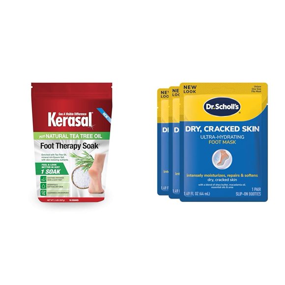 Paquete de Remojo y Mascarillas para Pies Kerasal con Dr. Scholl's