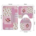 thumbnail image 3 of Pioneer Flower Floral Print Pattern Bathroom Rugs Sets 3 Piece,Toilet Cover Set,Absorbent Non Slip Bathroom Mats Sets with U-Shaped Contour Rug Toilet Rug Set, 3 of 5