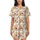 thumbnail image 1 of Fotbe Mushroom Conjunto de Pijama Estampado para Mujer, 2 Piezas, Ropa de Dormir con Camiseta de Manga Corta y Shorts Suaves-Small, 1 of 6