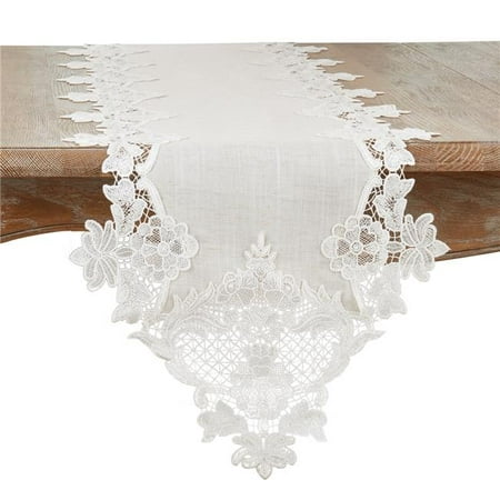 

Saro Lifestyle 9018.N1358B 13 x 58 in. Lace Border Oblong Table Runner Natural