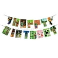 thumbnail image 6 of 50-Pcs For Minecraft Cartoon-Themed Party Decoration Set – Includes Banner, Cake Topper, 24 Cupcake Toppers, 6 spiral and 18 Balloons for Festive Celebrations, 6 of 7