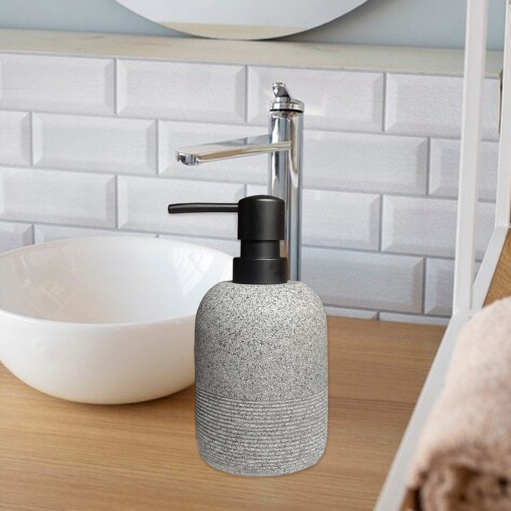 Soap Dispensers Luxurious Hand Dish Lotion Shampoo Soap Dispenser Jar, Sandstone Textured Resin Soap Pump Bottles for Kitchen Bathroom Countertop