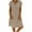 Khaki, variant on under $5 JINMGG Summer Dresses 2026, Dresses for Women 2026 Fashion Women Loose V-Neck Summer Solid Short Sleeve Cotton and Linen Dress Blue XXL