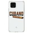 thumbnail image 1 of DistinctInk Clear Shockproof Hybrid Case for Google Pixel 4 XL (6.3" Screen) - TPU Bumper Acrylic Back Tempered Glass Screen Protector - Cubano. Cigars, 1 of 1