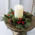thumbnail image 2 of Anillos de vela de Navidad Decoración de centro de mesa Candelabro de vela Corona de Adviento para fiesta de boda Adornos navideños de Año Nuevo, 2 of 5