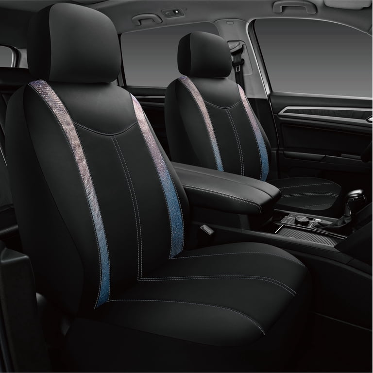 Auto Drive 2-Piece Blue Bling Crystal Rhinestone Seat Covers photo 2