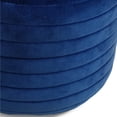 thumbnail image 5 of Vivienne Boho Round Pouf in Blue Velvet Velvet Fabric, 5 of 6