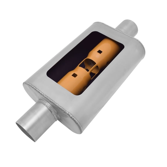 Gibson Exhaust BM0108 GIBBM0108 3.00IN INLET / 3.00IN OUTLET - CENTER/CENTER - 4IN X 9IN SS MUFFLER