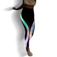 thumbnail image 2 of Leggings con rayas láser que brillan intensamente Pantalones Medias de levantamiento de glúteos de yoga para mujeres (Negro M) Ehuebsd Para estrenar, 2 of 7