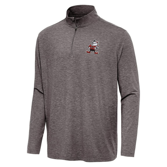 Men's Antigua  Brown Cleveland Browns Hunk Quarter-Zip Jacket