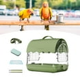 thumbnail image 1 of Runquan Acrylic Villa Bird Cage Portable Hamster Cage for Birds Parrotlets Parakeets PU Leather Green, 1 of 8