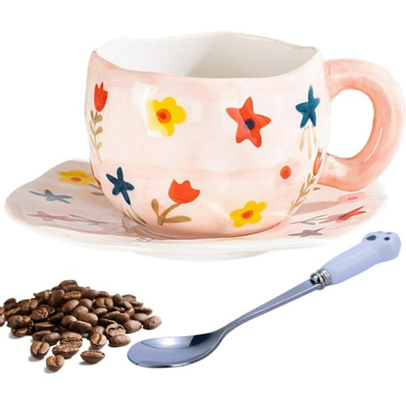 Coffee Cup Set with Saucer Mug Gifts for Women Birthday Ceramic Mug 250 Ml Coffee Cup with Saucer Birthday Gift for Women color 1