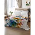 thumbnail image 2 of Twin XL Flat Sheet 66"x102", Hummingbird Soft Lightweight Bedding Flat Sheets Only, Spring Vintage Oil Painting Sunflowers Beige Brushed Microfiber Top Bed Sheet, Breathable StainResistant Bedsheets, 2 of 9