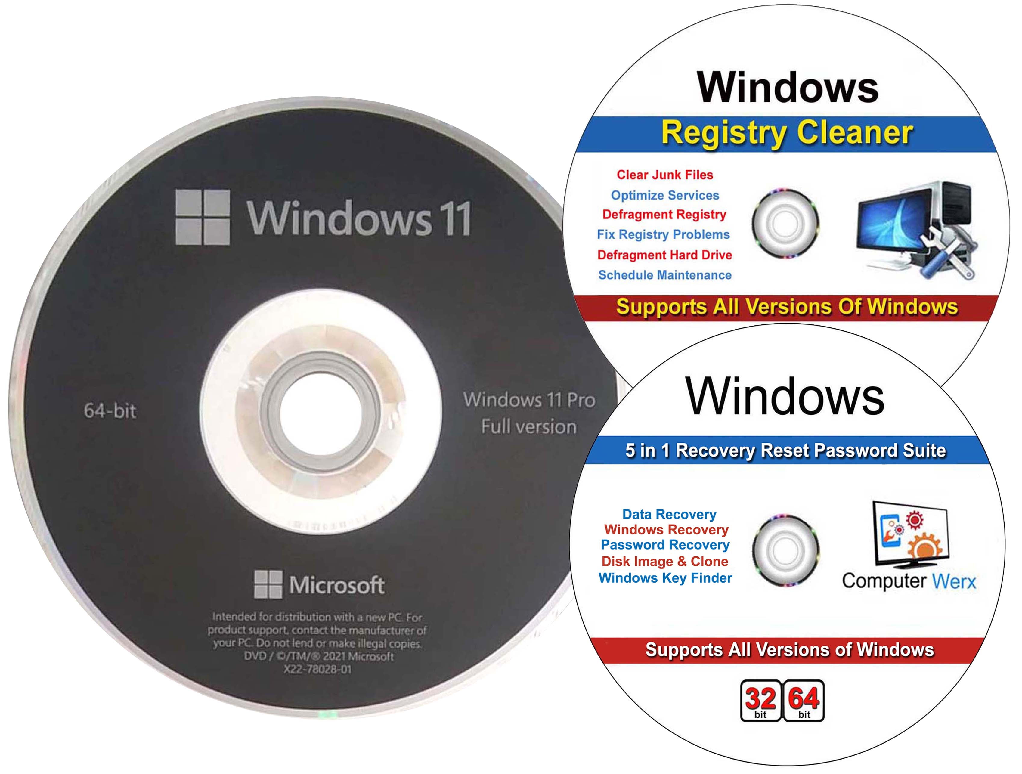 Computer Werx, Windows 11 Professional, OEM DVD, Drivers Pack