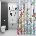 thumbnail image 4 of Sea Turtle Coral Summer Bathroom Shower Curtain, Starfish Ocean Fish Orange Blue Waterproof Washable Soft Bath Curtain for Bathtub Decor with 12 Hooks&Grommet, 66x72 Inch, 4 of 9