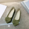 thumbnail image 2 of Miluxas Womens Bowknot Ballet Flats Pointy Toe Casual Flat Shoes Suede Dressy Wear to Work Slip on Moccasins Army Green 7(39), 2 of 4