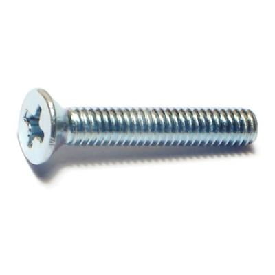 

#8-32 x 1 Zinc Plated Steel Coarse Thread Phillips Flat Head Machine Screws