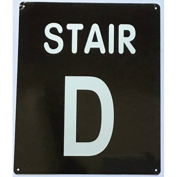 STAIR D SIGN (10X12,Black Aluminum) -ref21422