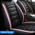 thumbnail image 4 of WILLJOY Car Seat Covers for Toyota Corolla Camry 2000-2024, Waterproof Artificial Leather 5 Seat Cushion Protector Black Pink, 4 of 16