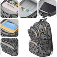 thumbnail image 4 of Black and Gray Leopard Print Pattern Cute School Backpack Bag with Padded Back and Adjustable Shoulder Straps 16.9 X 12.6 X 5.9 Inches, 4 of 4