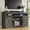 Dark Grey, variant on Heynemo TV Stand for 65+ Inch TV, Farmhouse 34'' Tall Entertainment Center for 23" Fireplace, Rustic TV Console with Sliding Bar Door for Living Room (Dark Grey)