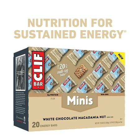 Macadamia Nut Brownies - Clif Bar Minis, White Chocolate Macadamia Nut, 20 Ct