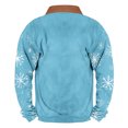 thumbnail image 3 of SERTG Christmas Tops Men's Half Zip Christmas Fashion Cute Print Pullover Front Pockets Stand Collar Long Sleeve Hoodless Sweatshirt Casual Holiday Gifts(Light Blue,4XL), 3 of 3