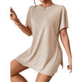 thumbnail image 1 of Conjunto de Dos Piezas de Corta para Mujer: Camiseta Holgada y Shorts Estilo Biker, Color Albaricoque L, 1 of 7